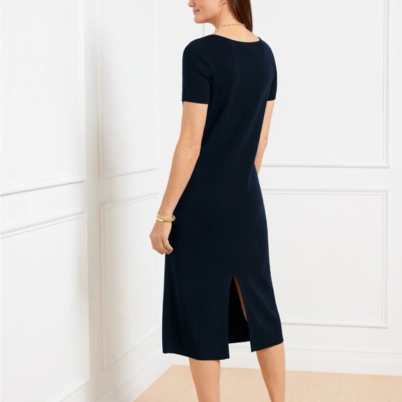 TALBOTS- RIBBED MIDI DRESS - Picture 2 of 7